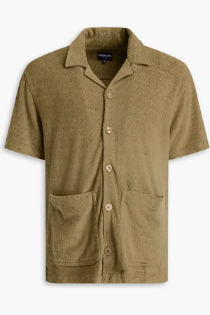 Frescobol Carioca Paco Hemd aus Jacquard aus Baumwollfrottee - Grün - XL