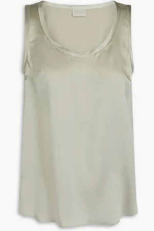 Brunello Cucinelli Tanktop aus Satin aus einer Seidenmischung - Grün - L