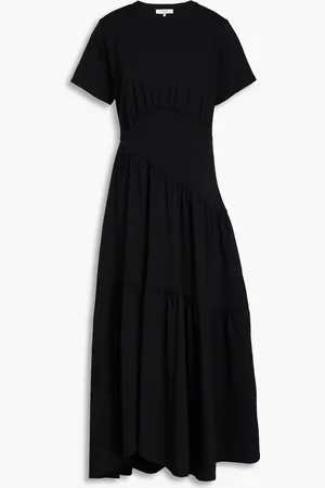 Frame Gerafftes Midikleid aus Baumwoll-Jersey - - XS