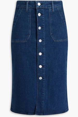 Paige Meadow Midirock aus Denim - Blau - 27