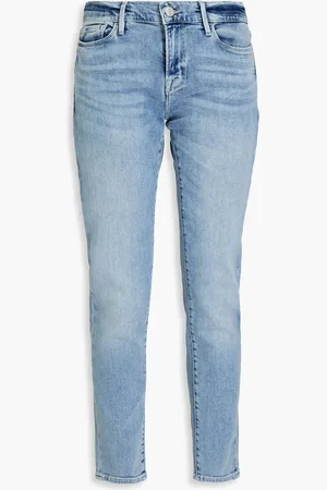 Frame Le Garcon Boyfriend-Jeans in ausgewaschener Optik - Blau - 27