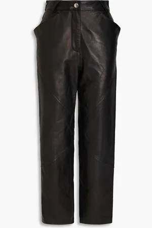 IRO Cropped Hose mit geradem Bein aus Leder - - FR 34