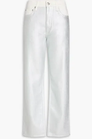 RAG&BONE Harlow hoch sitzende Jeans mit geradem Bein und Beschichtung in Metallic-Optik - Metallic - 29