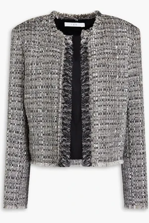 IRO Jacke aus Tweed mit Pailletten in Metallic-Optik - - FR 36