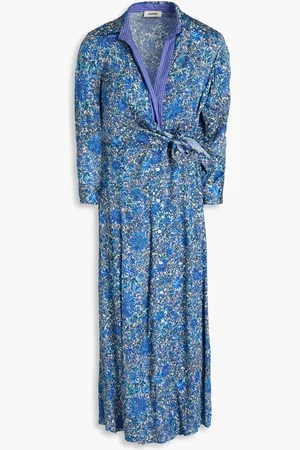 Sandro Midikleid aus Satin mit floralem Print und Wickeleffekt - - FR 34