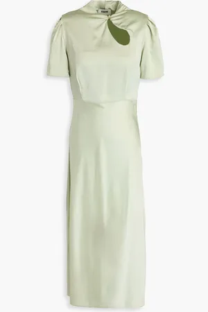 Sandro Midikleid aus Stretch-Satin - Grün - FR 38