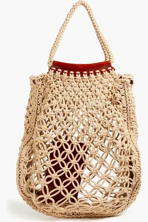 Chloé Tote Bag aus gehäkelter Baumwolle mit Lederbesatz - Neutral - OneSize