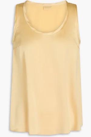 Brunello Cucinelli Tanktop aus Satin aus einer Seidenmischung - Gelb - L