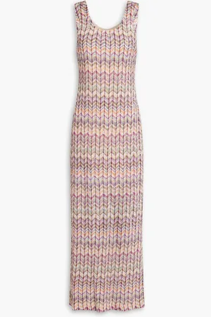Missoni Maxi-Strickkleid in Häkeloptik mit Pailletten - - IT 44
