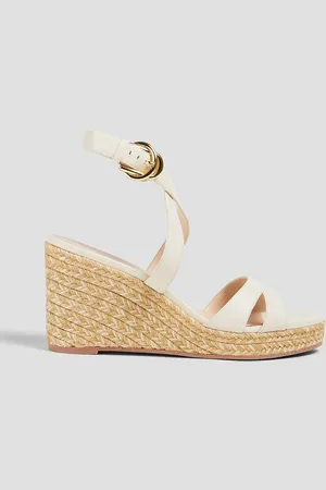 Stuart Weitzman Zuzu Espadrille-Wedges aus Leder - Weiß - EU 40