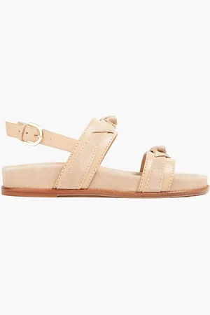 ALEXANDRE BIRMAN Slingback-Sandalen aus Leder und Veloursleder mit Knotendetail - - EU 36