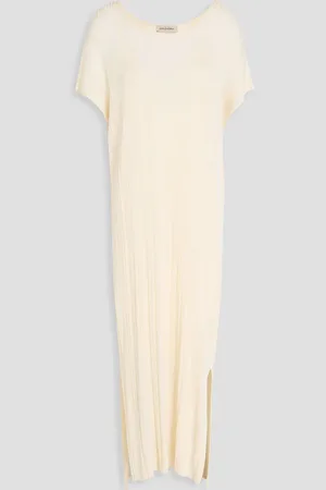 GENTRYPORTOFINO Midikleid aus Rippstrick - Weiß - IT 44
