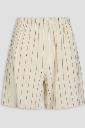 Loulou Studio Hada Shorts aus Twill mit Nadelstreifen - Weiß - M