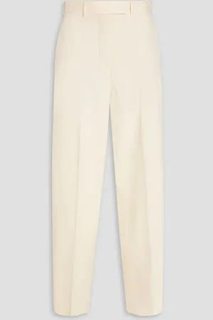Rohe Karottenhose aus Woll-Canvas - Weiß - DE 38