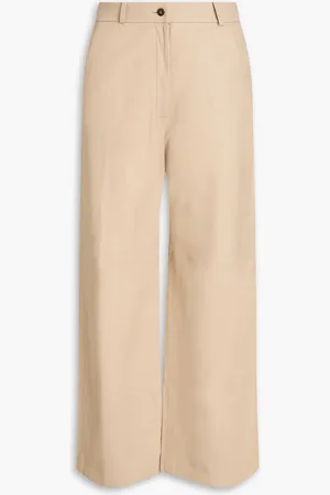 Loulou Studio Noro Lederhose mit weitem Bein - Neutral - M