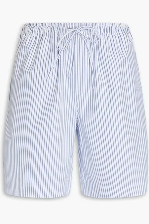 Rohe Gestreifte Shorts aus Baumwollpopeline - - DE 40