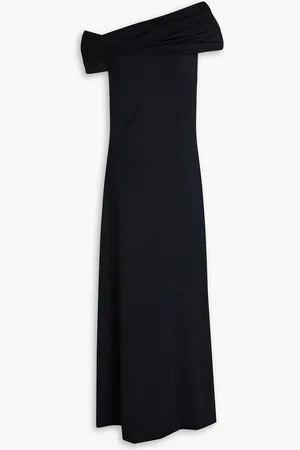Rohe Maxikleid aus Stretch-Jersey mit asymmetrischer Schulterpartie - - DE 38