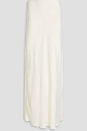 Rohe Maxirock aus Satin - Weiß - DE 36