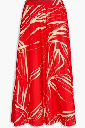 GENTRYPORTOFINO Geraffte Culottes aus Baumwollpopeline mit Print - - IT 44