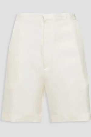 Loulou Studio Poseidon Shorts aus Seiden-Twill - Weiß - XL