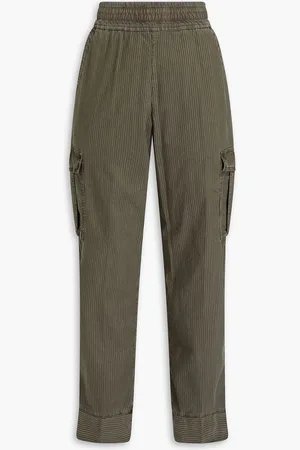 James Perse Cargohose aus Twill aus einer Baumwoll-Lyocellmischung mit Streifen - Grün - 0