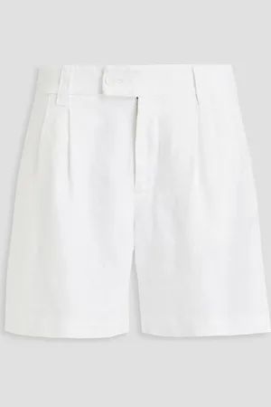 ALEX MILL Shorts aus Leinen-Twill mit Falten - Weiß - US 10