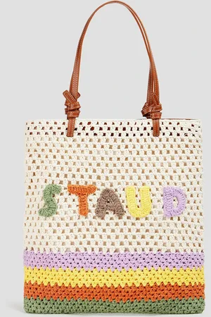Staud Embroidered crocheted tote - Weiß - OneSize