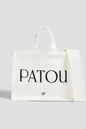 Patou Tote Bag aus Canvas mit Logoprint - Weiß - OneSize