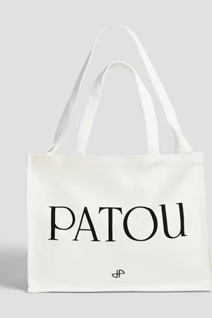 Patou Cream Tote Bag aus bedrucktem Canvas - Weiß - OneSize