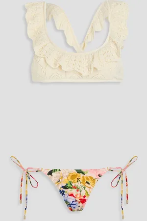 ZIMMERMANN Bandeau-Bikini in Häkeloptik - Weiß - 0