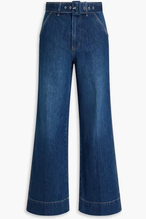 VERONICA BEARD Taylor hoch sitzende Jeans mit weitem Bein und Gürtel - Blau - 29