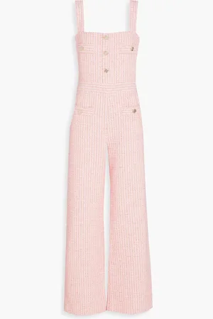 Maje Jumpsuit aus Tweed aus einer Baumwollmischung mit Metallic-Effekt und Verzierung - Pink - FR 36