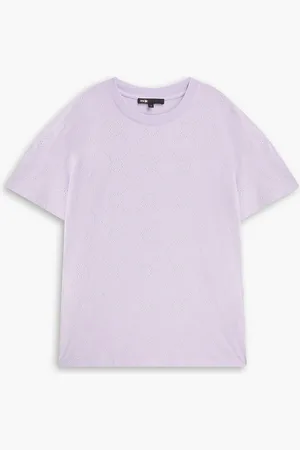 Maje T-Shirt aus Baumwoll-Jersey mit Nieten - Lila - 2