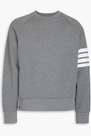 Thom Browne Gestreiftes Sweatshirt aus Baumwolle in Waffelstrick - - 0