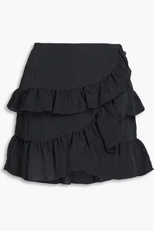 Maje Gestufter Minirock aus Satin in Knitteroptik - - FR 40