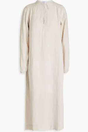 James Perse Midikleid aus Leinen - Grau - 0