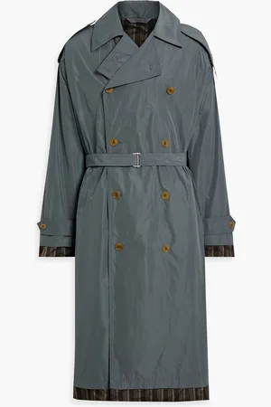 Acne Studios Doppelreihiger Trenchcoat aus Shell - Grau - IT 48