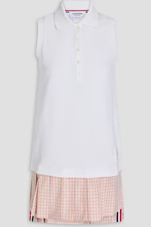 Thom Browne Plissiertes Minikleid aus Baumwoll-Piqué und Jacquard mit Print - - IT 42