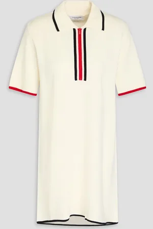 Thom Browne Gestreiftes Minikleid aus Wolle - Weiß - IT 42