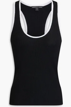 James Perse Geripptes Tanktop aus Jersey aus einer Leinenmischung - - 0