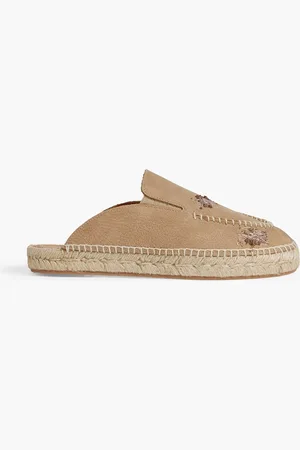 Maison Margiela Espadrille-Mules aus Narbenleder mit Stickereien - Neutral - EU 35