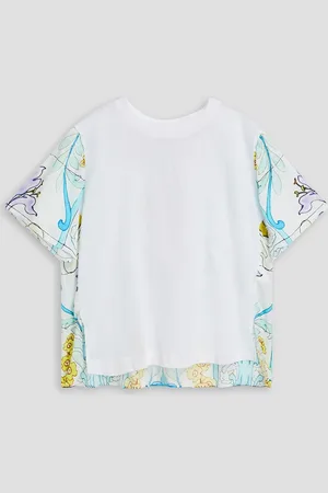 Maje T-Shirt aus Satin und Jersey mit floralem Print - - 3