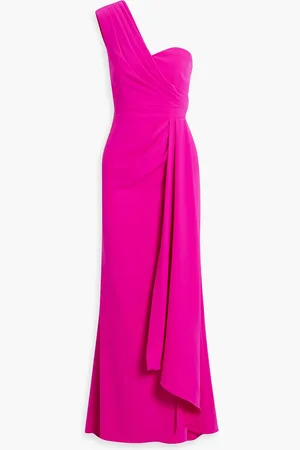 Badgley Mischka Drapierte Robe aus Crêpe mit asymmetrischer Schulterpartie - Pink - US 8