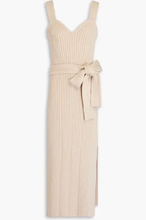 By Malene Birger Honeya Midikleid aus Rippstrick aus einer Baumwollmischung - Neutral - M