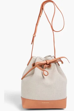 Mansur Gavriel Beuteltasche aus Canvas mit Lederbesatz - Weiß - OneSize