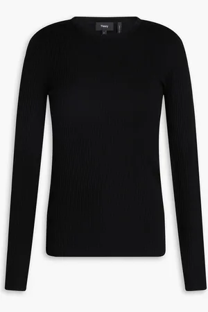 THEORY Mirzi Pullover aus gerippter Merinowolle - - XL