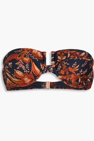 ZIMMERMANN Bandeau-Bikini mit Bügel und floralem Print - Blau - 3 C
