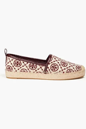Tory Burch Espadrilles aus Samt mit Logoprint - Burgunderrot - US 10.5