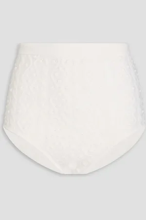 Loulou Studio Abelia Shorts aus einer Woll-Kaschmirmischung mit Zopfstrickmuster - Weiß - S
