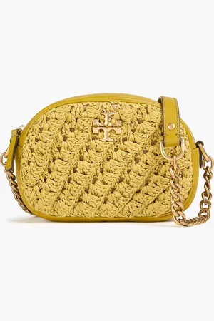 Tory Burch Kira Tote Bag aus Stroh mit Lederbesatz - Gelb - OneSize